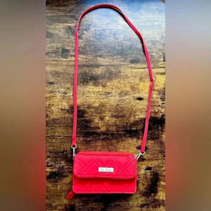 RETIRED: Vera Bradley | ladies Cardinal Red mini  crossbody handbag.
